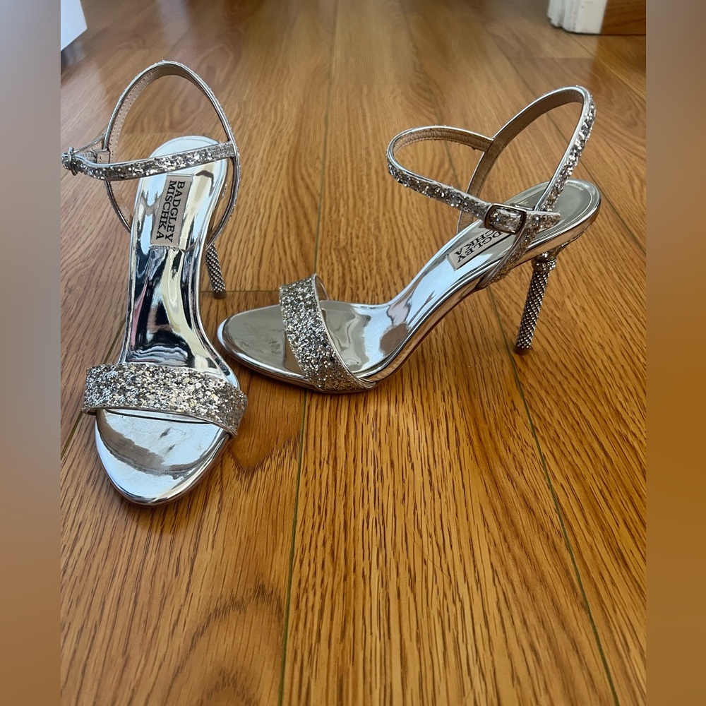 badgley mischka bejeweled heels